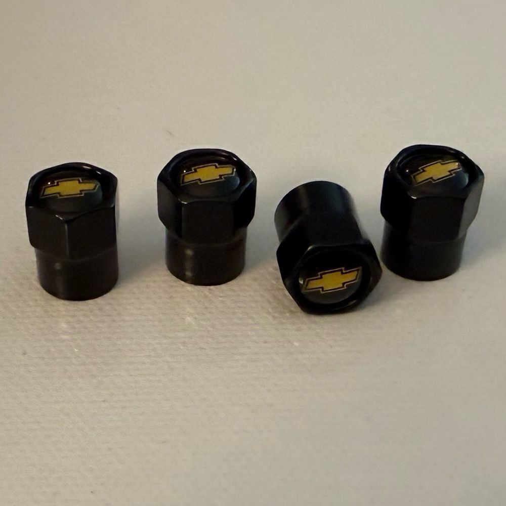Chevrolet Valve Stem Caps in Black Set of 4 NWT